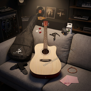Set di Chitarra Acustica Premium Lucida da 41 Pollici con Design Cutaway, Strumento a Corde Professionale Fatto a Mano, Chitarra Folk con Logo Personalizzato - Product Image 6