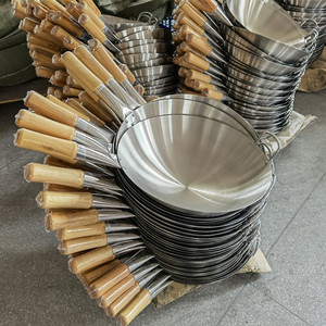 Wok de Acero al Carbono Antiadherente con Fondo Plano, Tradicional, Duradero, para Uso Doméstico, Sartén Resistente a la Oxidación, Wok de Hierro al por Mayor - Product Image 2