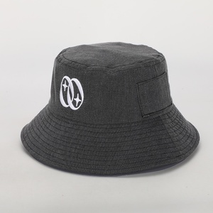 Nouveau Style personnalisé hommes femmes extérieur broderie Logo gris chiné <span class=keywords><strong>coton</strong></span> seau casquette <span class=keywords><strong>été</strong></span> pêcheur Gorras soleil seau chapeau - Product Image 2