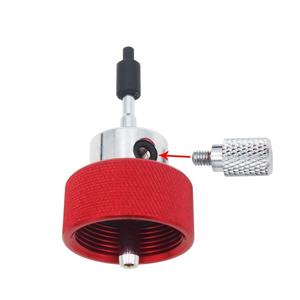 Adaptador de Recarga de Gas Propano Zimakyfa, Puerto de Aceite de Silicona, Aleación de Aluminio, Color Plata+Rojo, Compatible con Coleman - Product Image 5