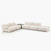 Modernes Luxus-Ausziehbares Cloud-Sofa-Set, Modulares Samt-Polstersofa in Weiß, L-förmig für Apartment-Wohnzimmer und Hotel, mit Schwammfüllung