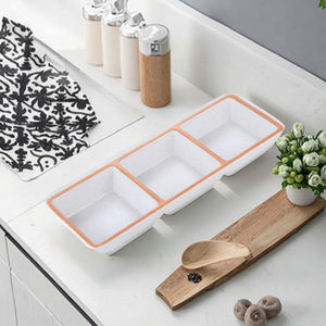 Mejor vendedor plato <span class=keywords><strong>de</strong></span> salsa <span class=keywords><strong>de</strong></span> soja rectangular <span class=keywords><strong>de</strong></span> 3 compartimentos para sushi - Product Image 3