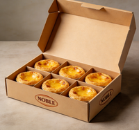 Boîte à tartelettes NOBLE à impression quadricolore 2/3/4/6/9 pièces, gaufrée, écologique, réutilisable, étanche, en carton pour pâtisserie