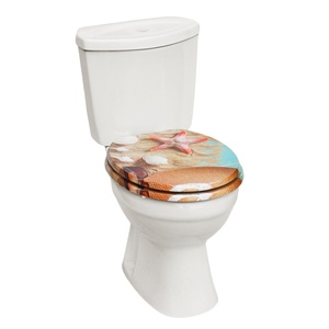Abattant de toilettes en MDF imprimé sur mesure, à fermeture douce, avec charnières en alliage de zinc, design marbre, pour salle de bain - Product Image 5