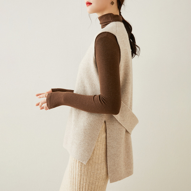Long Cashmere Vest Knit Soft Life