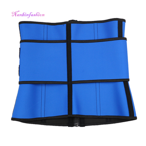 Zanzenanbin — <span class=keywords><strong>ceinture</strong></span> d'exercice à trois couches, fermeture éclair, pour femmes, Latex bleu, entraîneur de <span class=keywords><strong>taille</strong></span> - Product Image 3