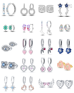 Pendientes de Plata 925 con Circonitas en Forma de Corazón y <span class=keywords><strong>Mariposa</strong></span>, Elegantes y de Alta Gama, para Mujer, Aptos para Ventas Transfronterizas en Europa - Product Image 2