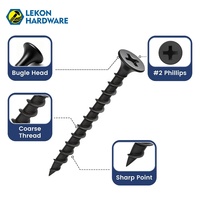 Vis autoperceuses pour cloisons sèches LEKON 3,5*25mm, tête trompette, fosfatées noires, à empreinte cruciforme Phillips, pour bois