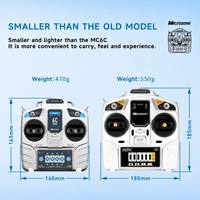 MicroZone MC6C Mini V2 2.4G 6CH Ensemble complet de radiocommande avec émetteur pour bateau RC, hélicoptère, multirotor, avion à voilure fixe
