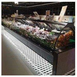 Refrigerazione del supermercato refrigeratore di carne Display frigorifero vetrine per la visualizzazione della carne frigo