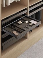 ELLECASA Tiroir à bijoux coulissant en alliage d'aluminium de luxe, à fixation murale, amovible, avec fermeture douce, organisateur de rangement intégré pour armoire