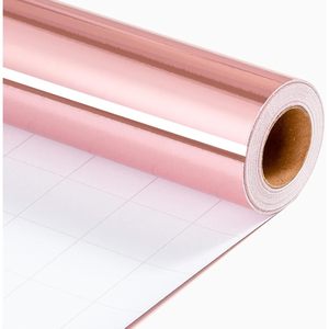 Merture Pink Wrapping <b>Paper</b> <b>Roll</b> 17 In X 16.4 Ft Metallic Solid Color Gift <b>Wrap</b> With Grid Lines For Baby Shower Birthday Wedding - Product Image 1
