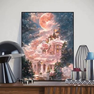 XIXI Nuevo Estilo Kit de Pintura de Diamantes Acrílicos DIY - Taladro Completo Rosa y Mar de Nubes, Arte de Diamantes Hecho a Mano con Punto de Cruz - Product Image 1