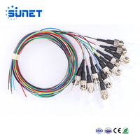 Sunet - Pigtail de Fibra Óptica de Alta Calidad ST UPC de 12 Núcleos, LSZH/PVC, 0,9 mm, 2,0 mm, G657A1 A2 G652D