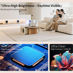 Projecteur intelligent N8 Android 11.0, double WiFi, mise en miroir sans fil, <span class=keywords><strong>Airplay</strong></span>, Miracast, 720P natif, projecteur vidéo 4K pour téléphone - Product Image 4