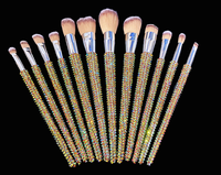 Bling Bling12-Piece strass ensemble de pinceaux laine douce outils de maquillage de haute qualité cadeau de personnalité