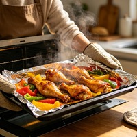 Feuilles de papier aluminium écologiques anti-frisottis pour le barbecue extérieur et la cuisson de la viande