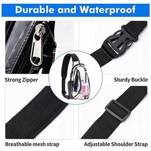 Sac de poitrine transparent imperméable en gros pour sports de plein air, sacoche de voyage et de fitness, sac de rangement - Product Image 5