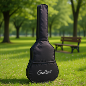 Sac de transport noir pour guitare 4/4, rembourré en tissu, avec poignée, étui de rangement pour instrument de musique - Product Image 2