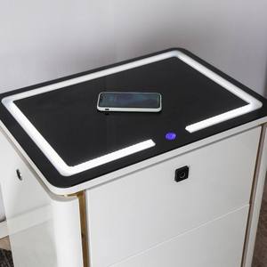 Table <span class=keywords><strong>de</strong></span> chevet intelligente à <span class=keywords><strong>LED</strong></span> en gros avec lecteur d'empreintes digitales et station <span class=keywords><strong>de</strong></span> recharge sans fil, table <span class=keywords><strong>de</strong></span> nuit multifonctionnelle - Product Image 3