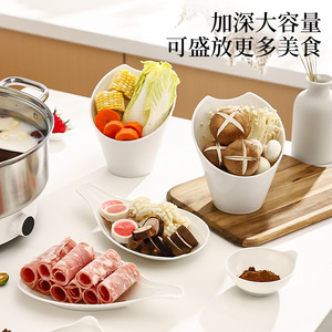Hot Pot Side Dish <b>Tray</b> Set <b>Plastic</b> Food Preparation With Handle Non Melamine For Kitchen Serving - Product Image 4