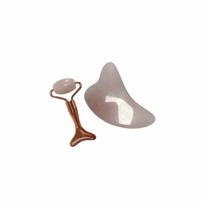 Rodillo de Jade de Cuarzo Rosa y Tabla Guasha para Raspado Facial, Venta Directa de Fábrica - Product Image 3