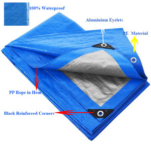 Bâche robuste 10 Mil 20X30ft bâche en plastique laminé bleu argent bâche industrielle imperméable résistante aux intempéries bâche - Product Image 3