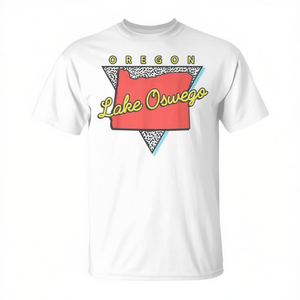 Camiseta retro con diseño de triángulo de Lake Oswego Oregon, diseño urbano, unisex, para adultos - Product Image 2