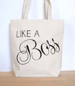 Bolsa de conferencia con estampado de lona natural con logotipo - Product Image 1