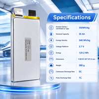 Sel Baterai Lipo 3.7V 5C 35000mAh 340Wh/kg Solid State Cell High Cycle, Dapat Disesuaikan untuk FPV Racing & Baterai Drone Jarak Jauh