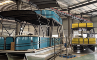 Meilleur bateau ponton en aluminium de luxe pour la dérive, le mobilier pour le lac, la rivière et le surf, moteur hors-bord de 4 m, yacht pour les fêtes et la pêche