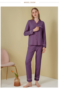 <span class=keywords><strong>Pigiama</strong></span> in <span class=keywords><strong>Cotone</strong></span> <span class=keywords><strong>con</strong></span> Stampe Personalizzate, Set da Notte di Lusso a Maniche Lunghe per <span class=keywords><strong>Donna</strong></span> - Product Image 3