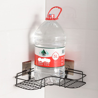Étagère de rangement triangulaire murale en fer durable non perforée pour salle de bain, toilettes, douche et lavabo