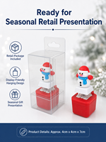 Ornement interactif de Noël Bonhomme de neige avec clochettes sonores et lumière chaude activée par le pression, décoration de table de fêtes, cadeau en gros