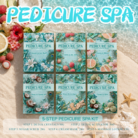 Kit de Spa Détoxifiant Effervescent pour les Pieds en 5 Étapes, Marque Privée OEM, Kit de Pédicure Deluxe 5-en-1 pour Salons de Manucure et Fournitures de Spa en Gros