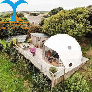 <span class=keywords><strong>2</strong></span>人绿色悬挂野营树帐篷6米圆顶帐篷，带浴室玻璃雪屋大地圆顶住宅 - Product Image 4