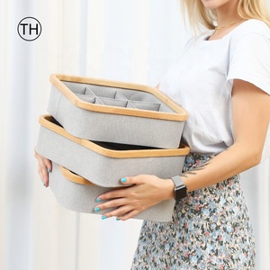 Fabric Closet Foldable Storage Boxes with Handles Storage Baskets for Shelves