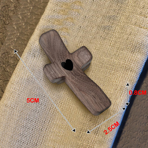 Schwarzes Walnussholz Kruzifix Liebes stil Kirche Ostern Geschenk Daumen Handstück Holzkreuz für <span class=keywords><strong>Home</strong></span> Display umwelt freundliche Weihnachten - Product Image 4
