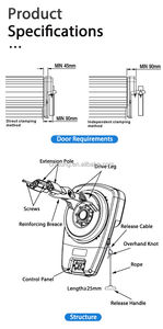 Ouvre-porte à enroulement robuste, force de 1300 N, capacité de 65 kg, surface de porte de 25 m², entraînement silencieux, installation facile - Product Image 4