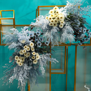E07330 Tema del océano estrellado Serie de bodas Flores azules Arco Planta Flor artificial Telón de fondo para Decoración - Product Image 2