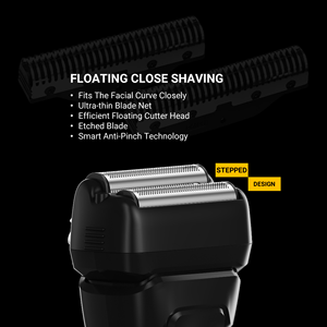 Tête de rasage flottante 3D 2 en 1 haute vitesse en <span class=keywords><strong>placage</strong></span> IPX6 sans danger <span class=keywords><strong>pour</strong></span> la peau Coque en métal aluminium avec tondeuse arrière rasoir à barbe Razor - Product Image 2