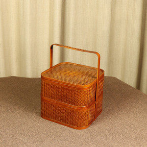 Double Layer Bamboo <b>Basket</b> Food Container Rectangle Multifunction Kitchen <b>Storage</b> Box Small <b>Large</b> Triple Layer - Product Image 3