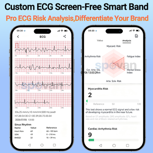 Spovan H7 Salud y Bienestar Android IOS Reloj Inteligente ECG+HRV Pulsera <span class=keywords><strong>de</strong></span> Fitness Sin Pantalla IP68 Pulsera Inteligente - Product Image 2