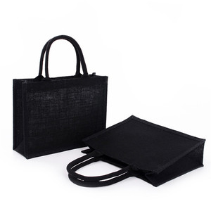 Custom Personalized Bridesmaid Gift <strong>Bags</strong> Women <strong>Mums</strong> Beach Burlap Tote Black Jute <strong>Bags</strong> - Product Image 1