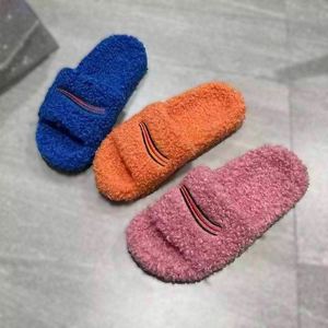 2026 New Designer Brand Fashion Men's and Women's Fur Thick-Soled Slippers with Embroidery, Warm Slippers - Product Image 3