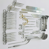 Conjunto básico de laparotomía de 104 piezas, instrumentos quirúrgicos superiores para cirugía abdominal, fuente de alimentación Manual, punta superior dorada, gran oferta