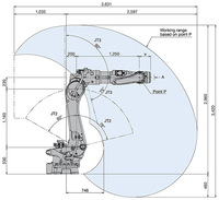 Robot industriel à 6 axes KAWASAKI BX100L à long bras, charge utile de 100 kg, portée de 2597 mm, montage au sol pour l'assemblage de matériaux