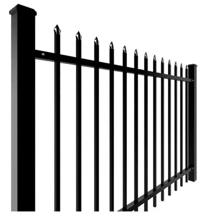 Recinzione in acciaio di alta qualità Akzo Nobel colori PVC cancello della casa disegni recinzione in ferro battuto recinzione in acciaio zinco