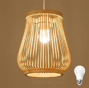 Meilleure vente lanterne tissée lumières lanterne en osier LED-lanterne en bambou jardin extérieur-lampe en rotin pour la décoration à la main - Product Image 6