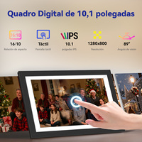 Cadre photo numérique 10,1 pouces avec écran IPS 1280x800, lecteur de photos, musique et vidéos, stockage 32 Go, partage de photos et de vidéos